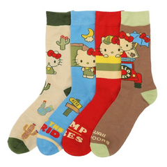 Hello Kitty Camp Vibes 4 Pair Crew Socks