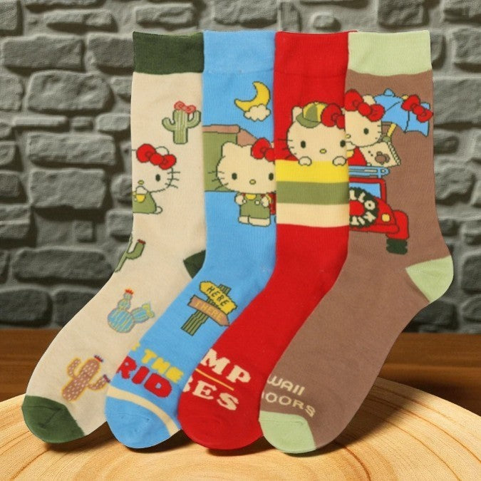 Hello Kitty Camp Vibes 4 Pair Crew Socks