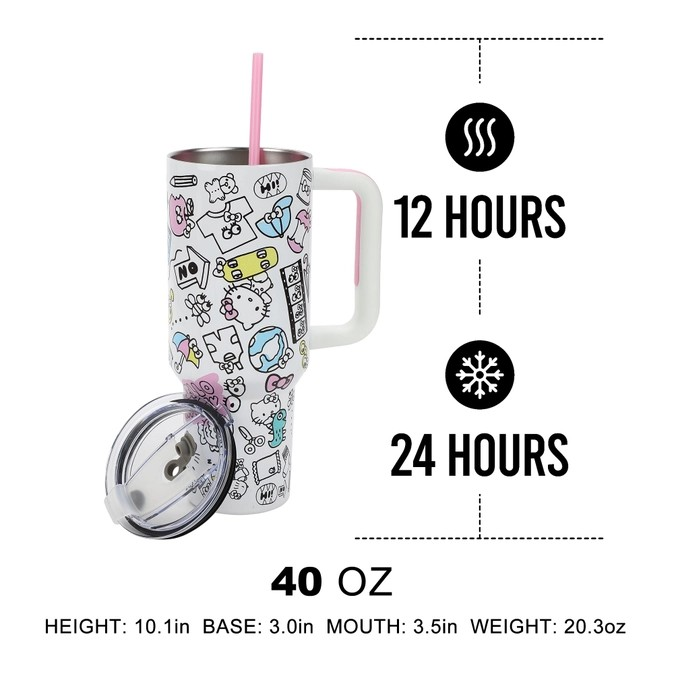 Hello Kitty Stainless Steel Tumbler with Bag Set