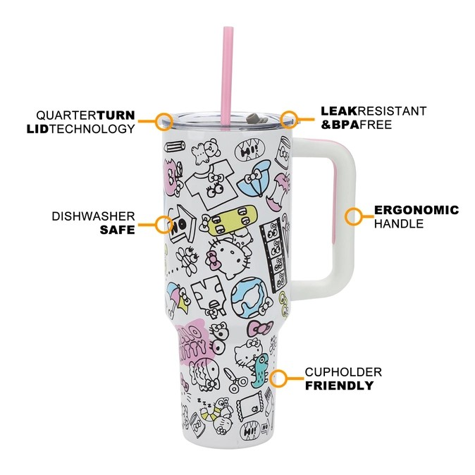 Hello Kitty Stainless Steel Tumbler with Bag Set