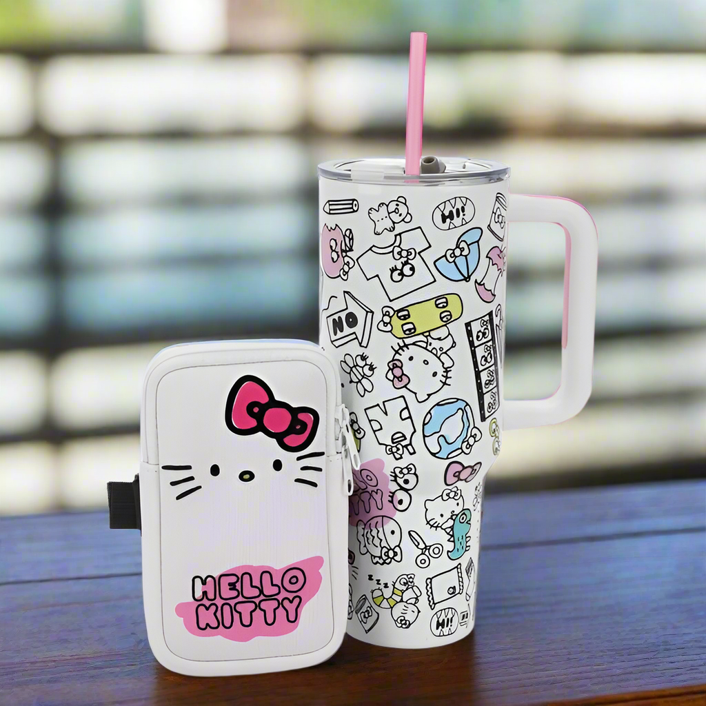 Hello Kitty Stainless Steel Tumbler with Bag Set