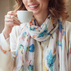 Hummingbird Chiffon Scarf