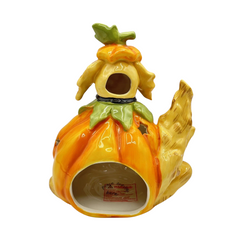 Jack-O-Lantern Pumpkin Dog Candle House
