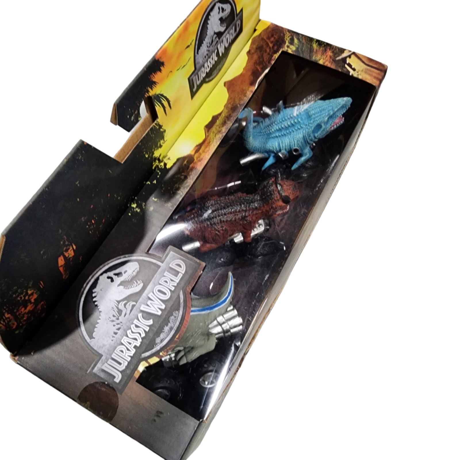 Jurassic World Zoom Riders Pull Back Power Dinosaur Cars Race and Battle - 3 Pk