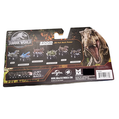 Jurassic World Zoom Riders Pull Back Power Dinosaur Cars Race and Battle - 3 Pk