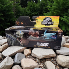 Jurassic World Zoom Riders Pull Back Power Dinosaur Cars Race and Battle - 3 Pk