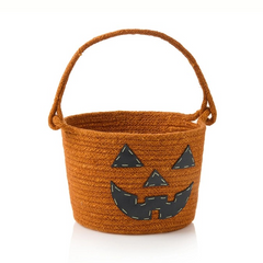 Jute Halloween Basket | Jack-O-Lantern