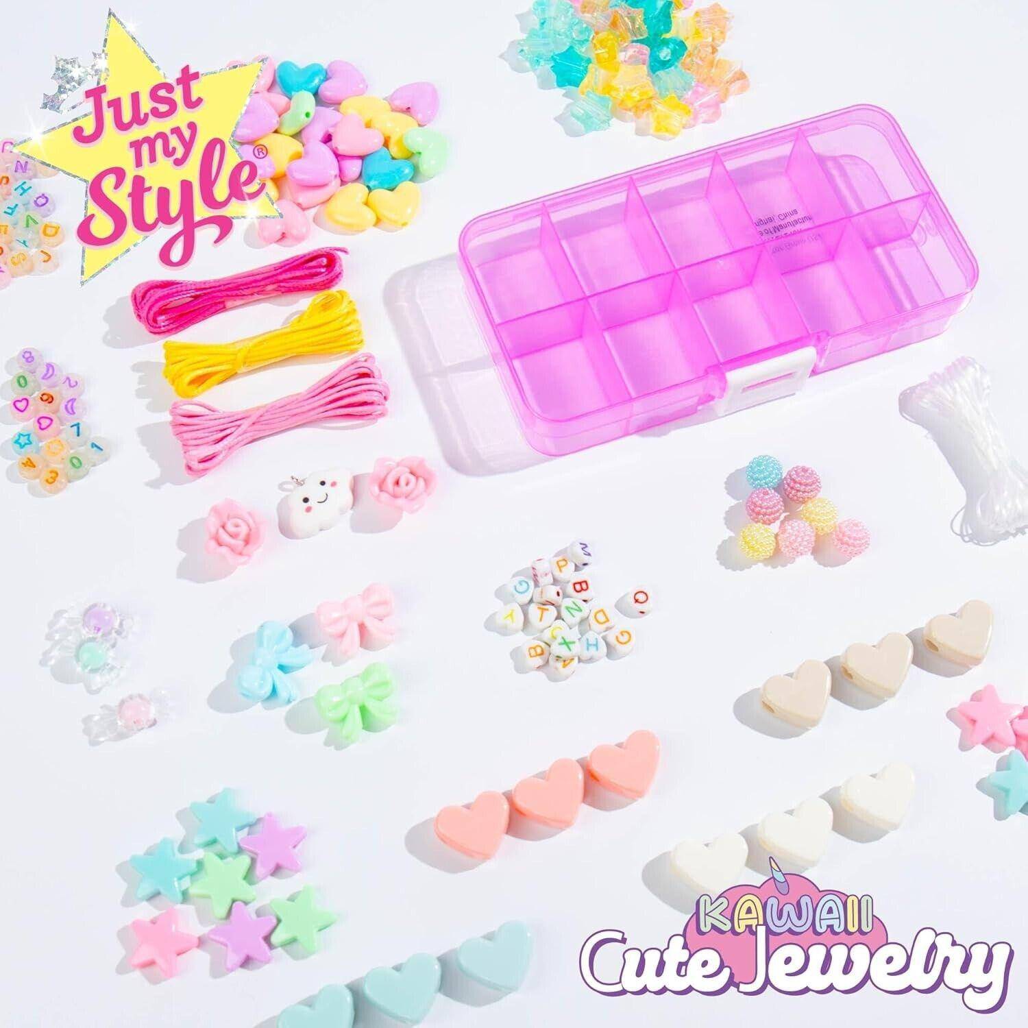 Kawaii Cute Charms Jewelry Making Kit Beads Glow Alphabet with Bead Case
