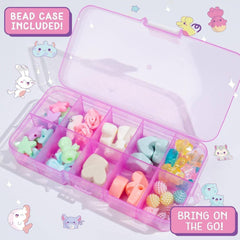 Kawaii Cute Charms Jewelry Making Kit Beads Glow Alphabet with Bead Case