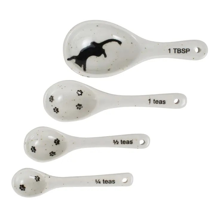 Kitty Prints Ceramic Measuring Spoon Set
