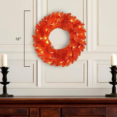 Kurt Adler 18-inch Battery Operated Pre-Lit Orange Wreath