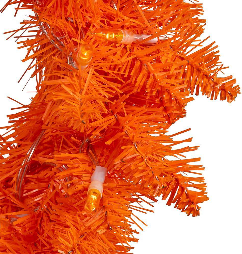 Kurt Adler 18-inch Battery Operated Pre-Lit Orange Wreath