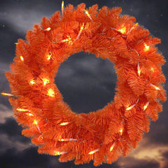 Kurt Adler 18-inch Battery Operated Pre-Lit Orange Wreath