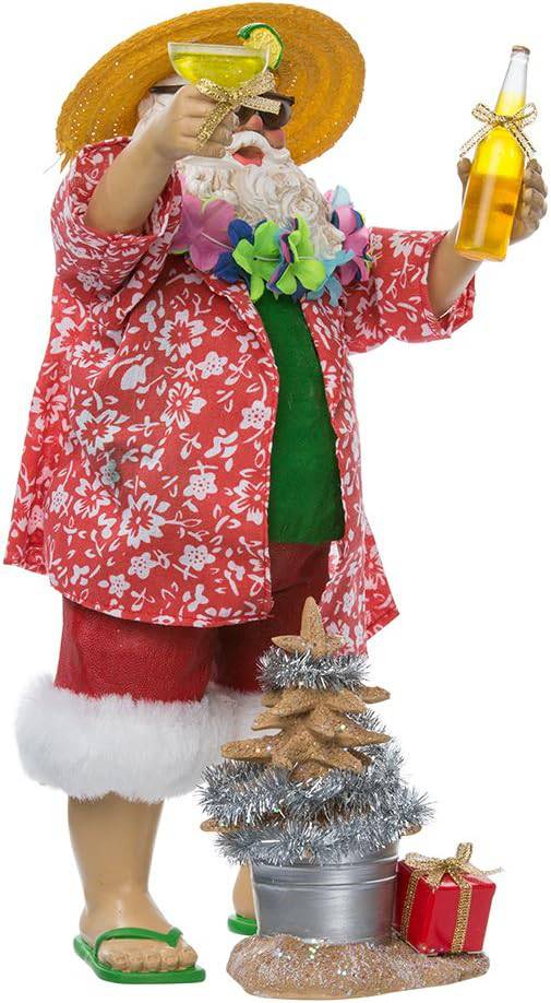 Kurt Adler Fabriche' Beach Santa Display Figure | 2-Piece set