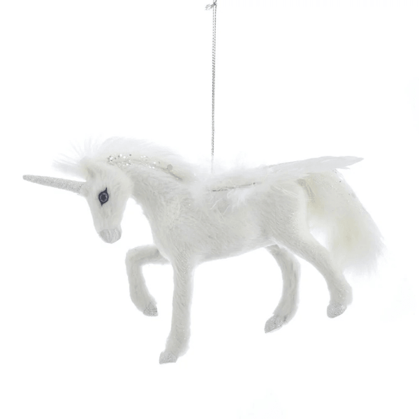 Kurt Adler White Feather Pegasus Ornament (4 Pack)