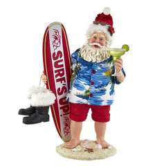 Kurt S. Adler Fabriché Santa with Surfboard and Drink