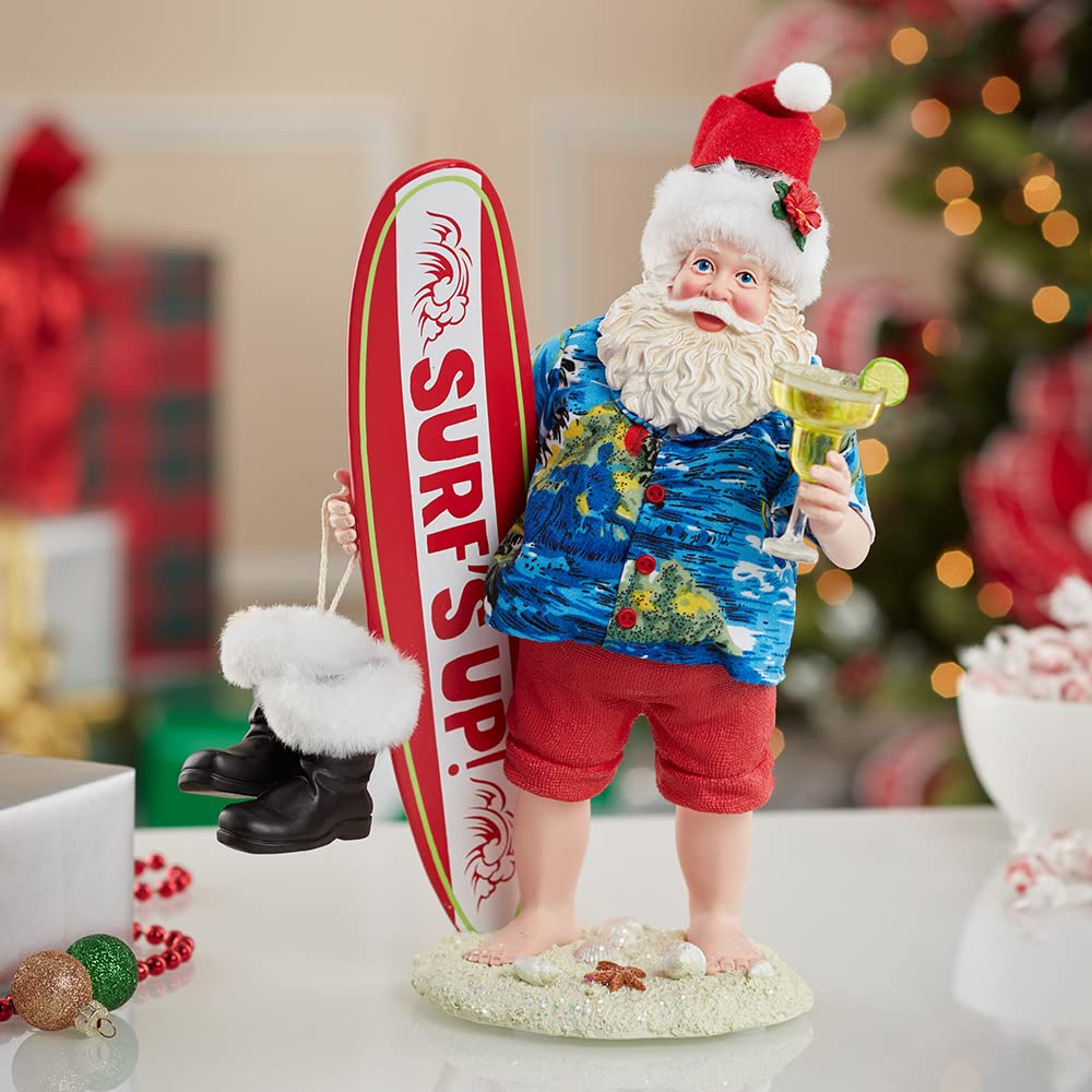 Kurt S. Adler Fabriché Santa with Surfboard and Drink