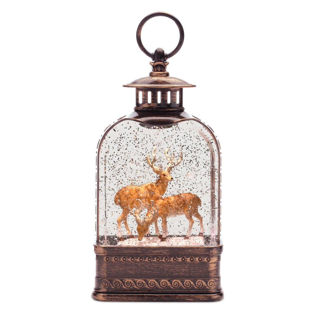 LED Deer Snow Globe 11"H