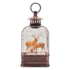 LED Deer Snow Globe 11"H