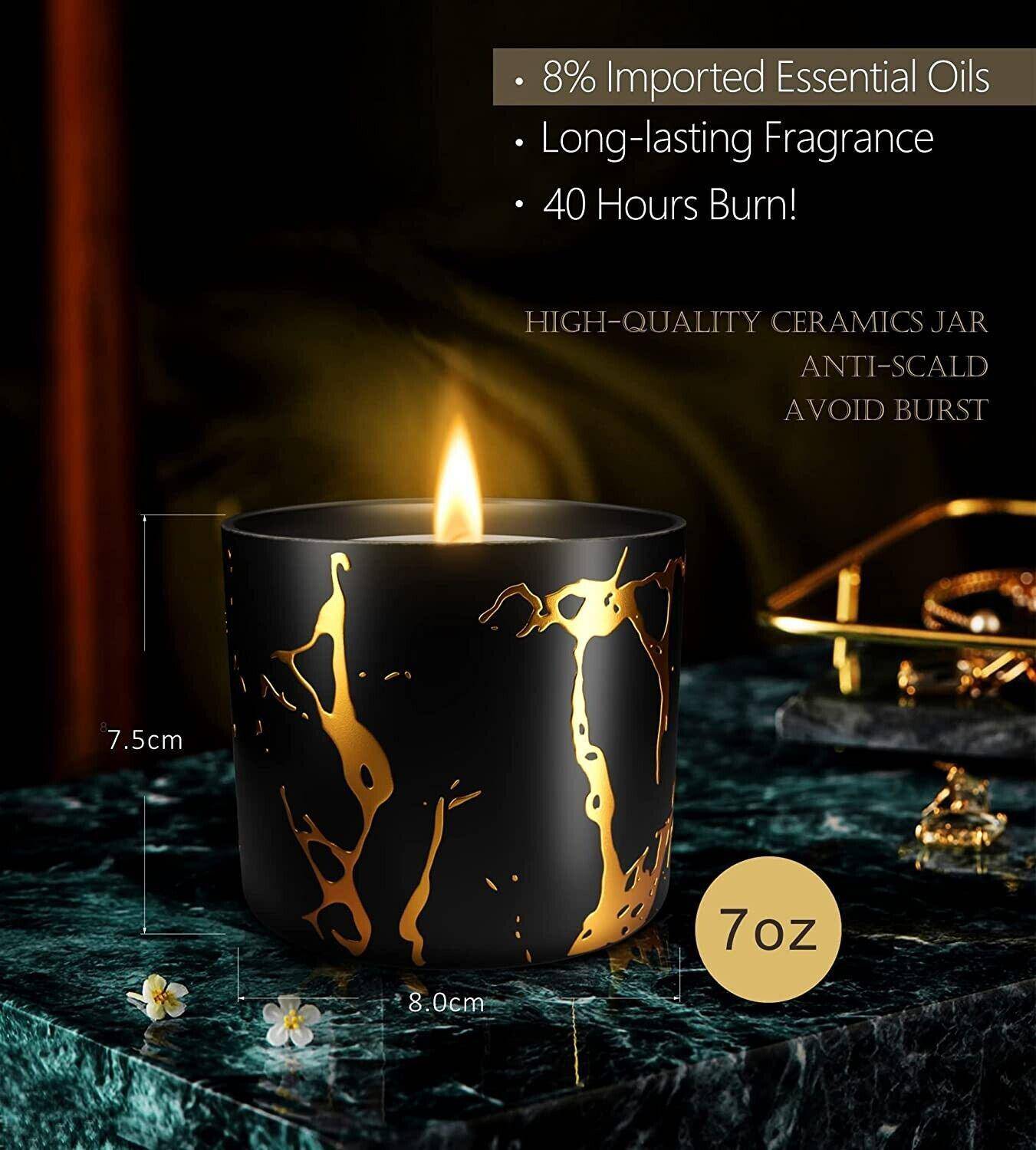 La Cadeau Scented Candle for Home Floral White Peach Scented Soy Candle 7oz