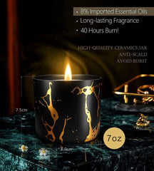 La Cadeau Scented Candle for Home Floral White Peach Scented Soy Candle 7oz