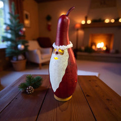 Light Up Gourd Santa | Hand Dyed