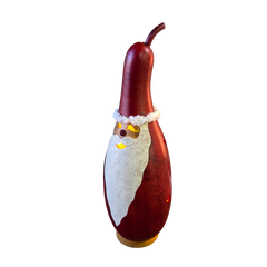 Light Up Gourd Santa | Hand Dyed