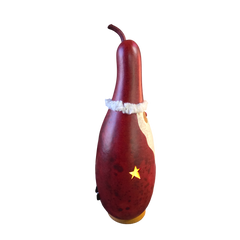Light Up Gourd Santa | Hand Dyed