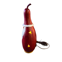 Light Up Gourd Santa | Hand Dyed