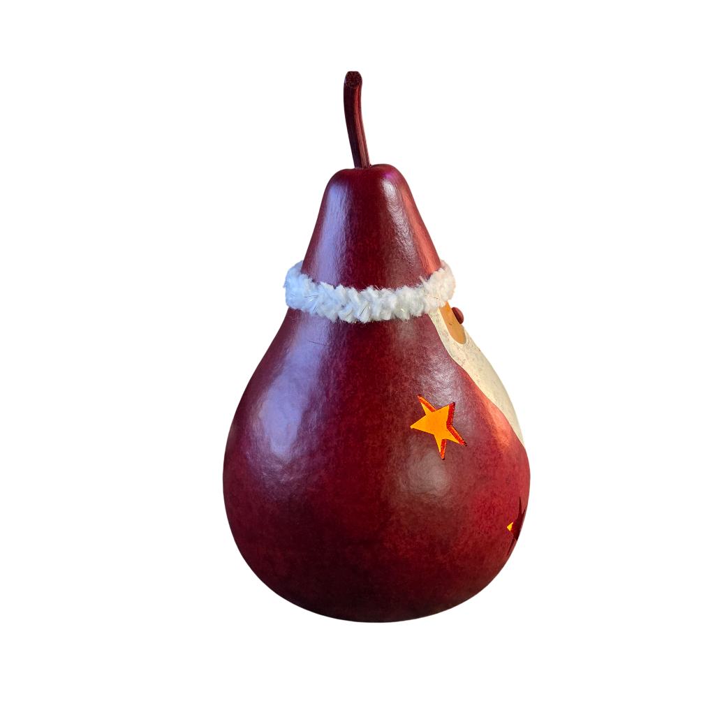 Light Up Red Santa Gourd | Hand Dyed