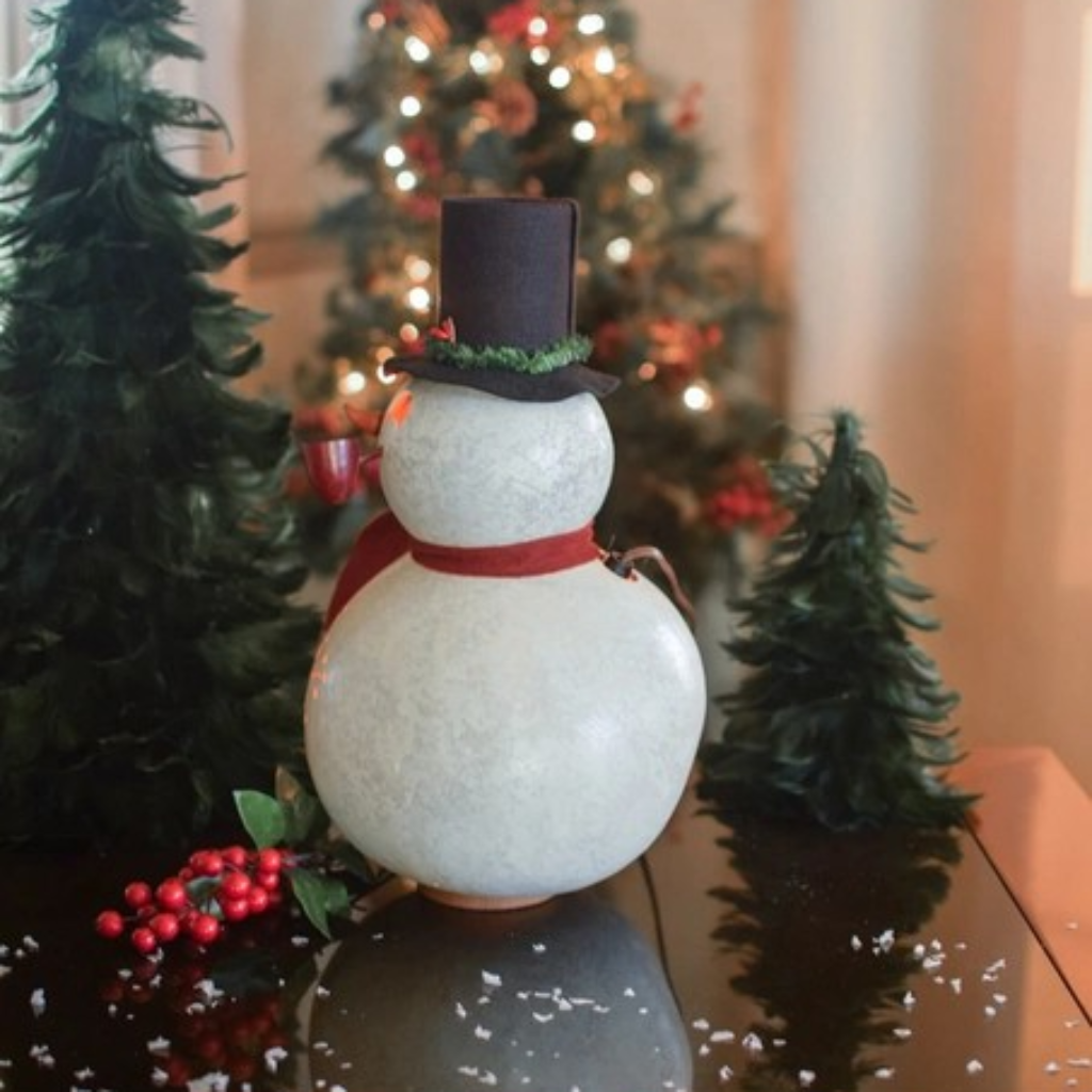 Light Up Snowman Gourd | Hand Crafted