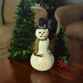 Light Up Snowman Gourd with Arms | Hand Crafted