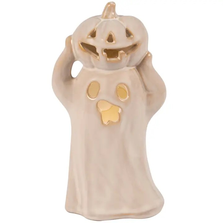 Lighted Pumpkin Ghost Figurine