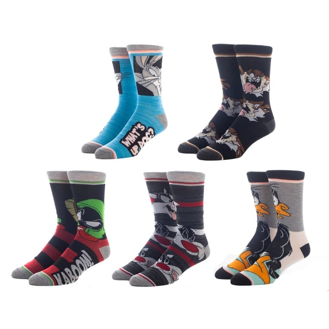 Looney Tunes 5 Pair Men's Crew Socks