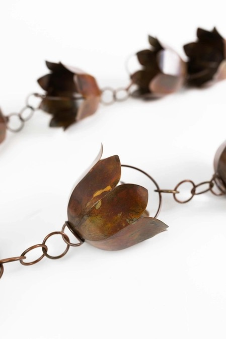 Lotus Rain Chain | Handcrafted Iron | 7.5 Feet