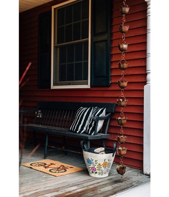 Lotus Rain Chain | Handcrafted Iron | 7.5 Feet