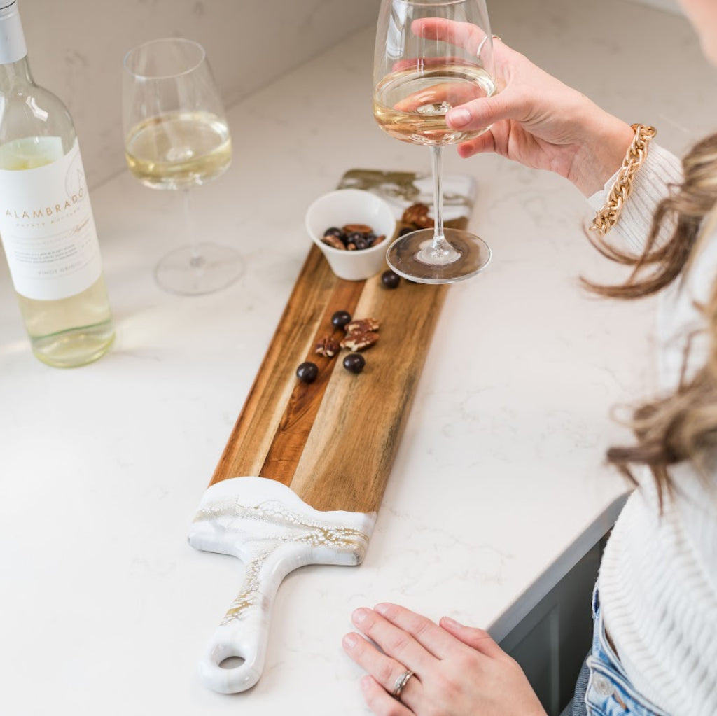 Lynn & Liana Designs | Baguette Charcuterie Board | Wood Resin Cheese Board