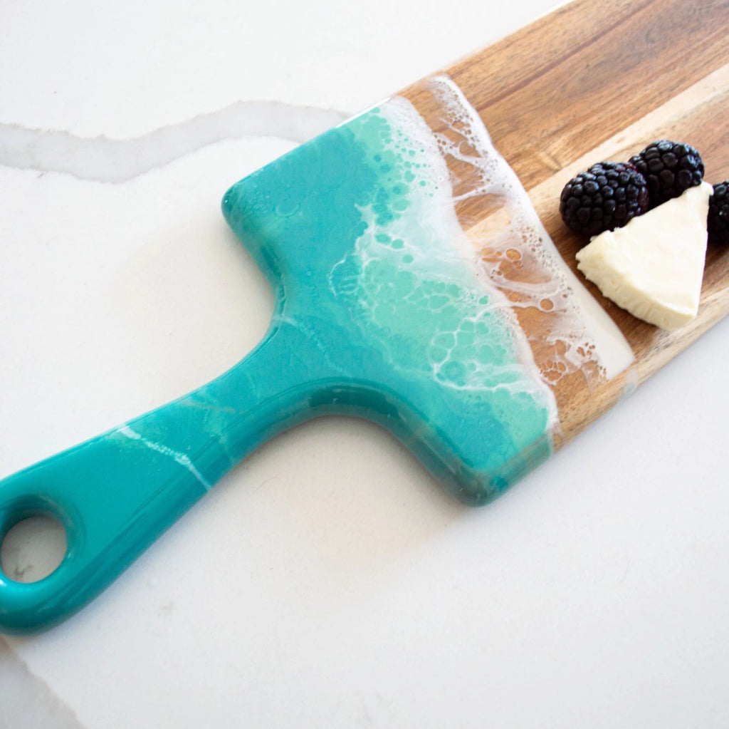 Lynn & Liana Designs | Baguette Charcuterie Board | Wood Resin Cheese Board