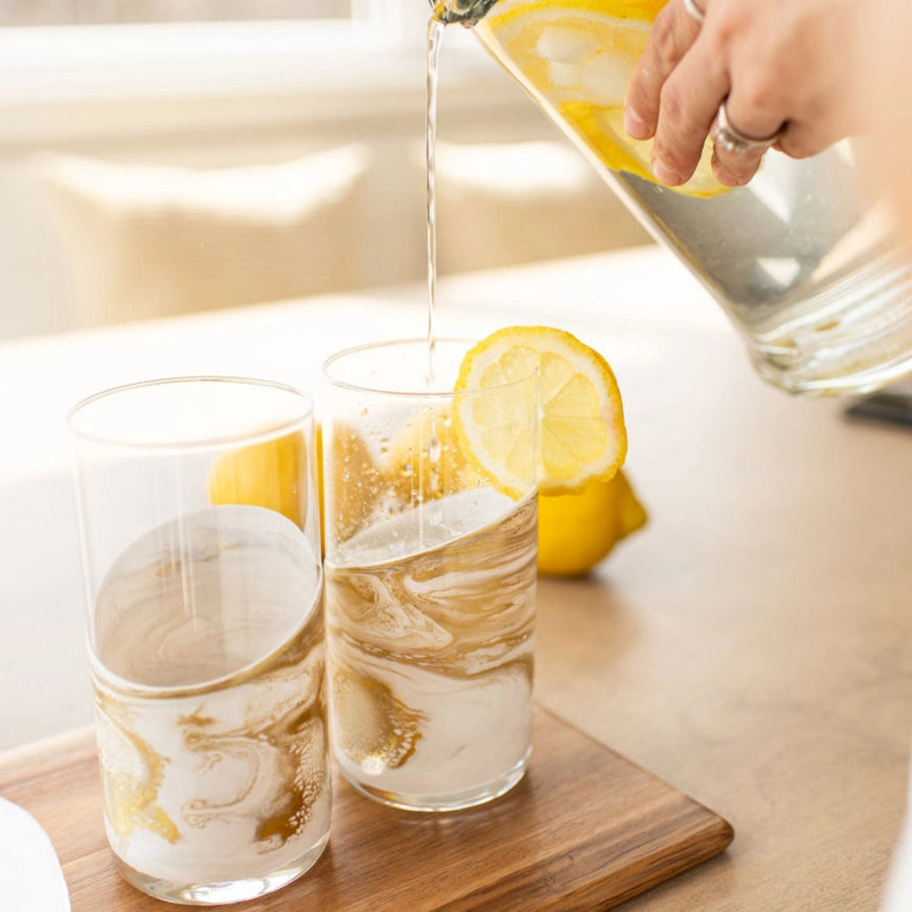 Lynn & Liana Designs | Highball Glasses | Resin Accented | Set of 2 (draft)