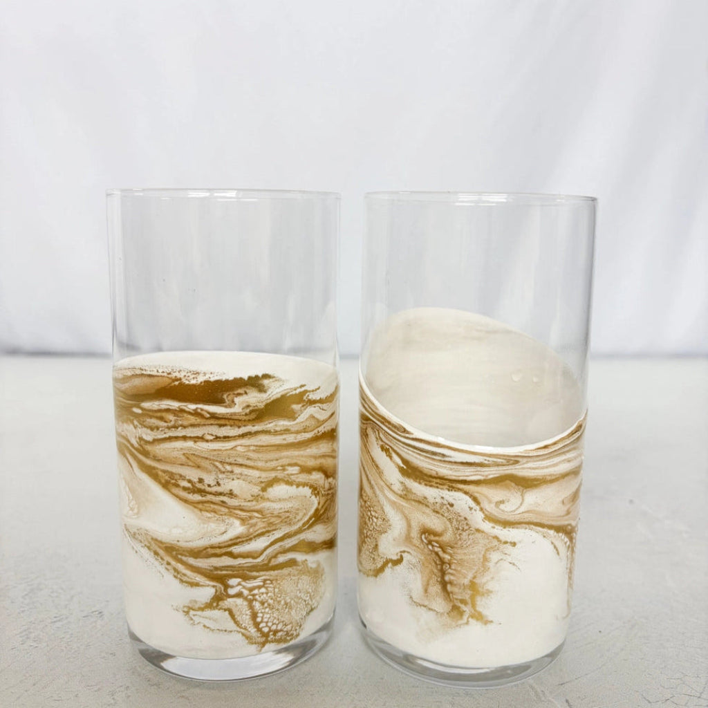 Lynn & Liana Designs | Highball Glasses | Resin Accented | Set of 2 (draft)