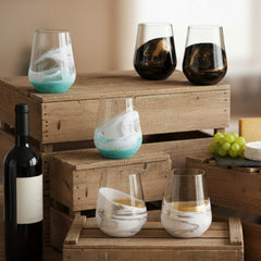 Lynn & Liana Designs | Wine Glasses | Resin Accented | Set of 2