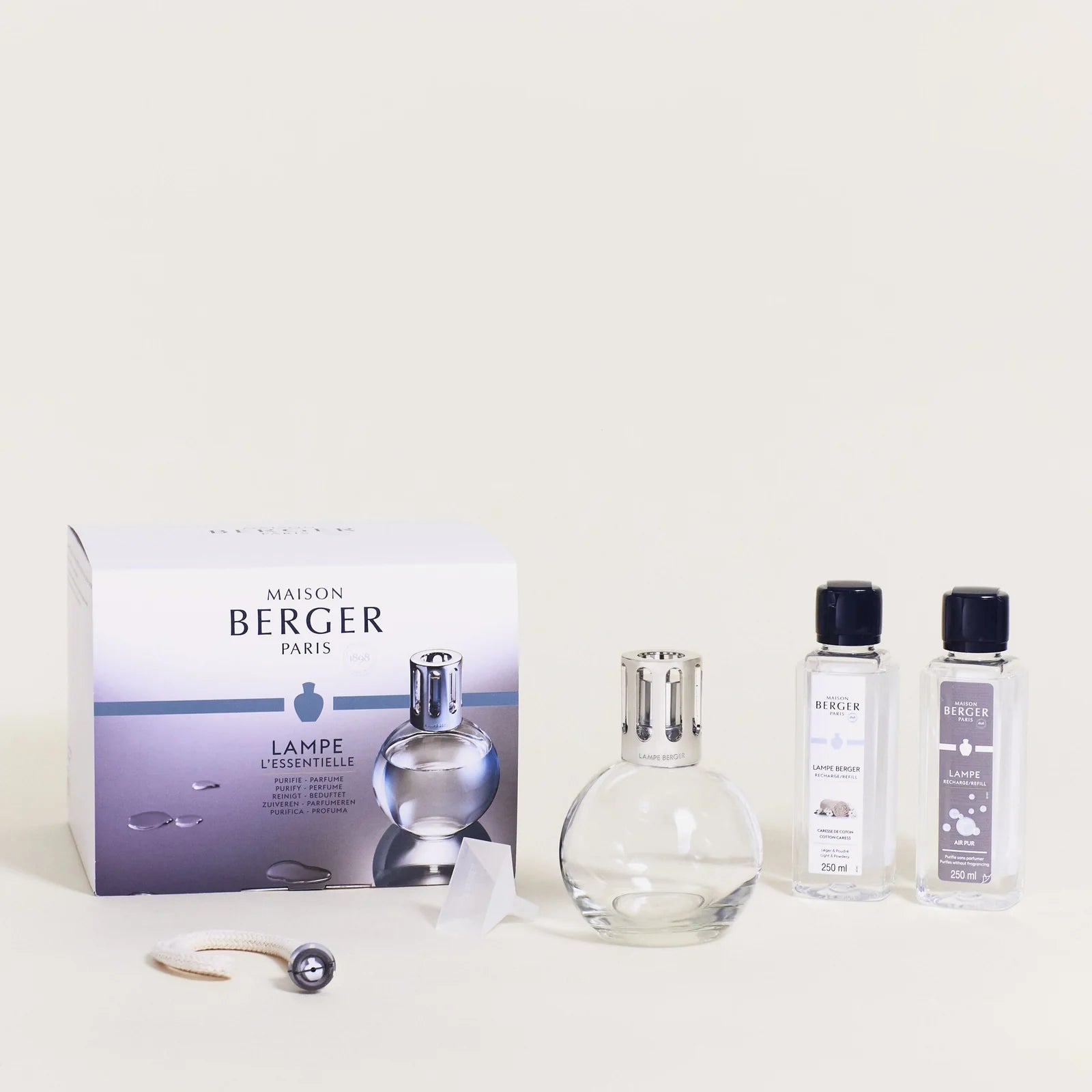 Maison Berger | Lampe Berger Essential Round Lamp Gift Set with Ocean Breeze and Air Pur So Neutral