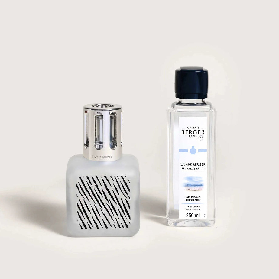 Maison Berger | Lampe Berger Ice Cube Zebra Lamp Gift Set with Ocean Breeze Fragrance