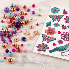 Make it Real Charm Bracelet Jewelry Kit with Matching Tattoos DIY Ages 8+