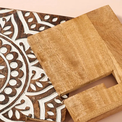 Mango Wood Cookbook & Tablet Stand