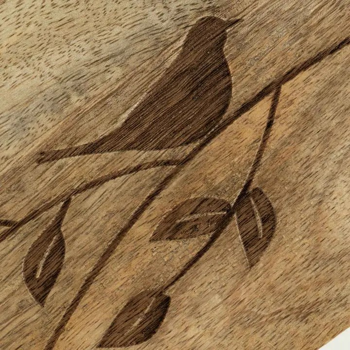 Mango Wood Cutting Board with Engraved Chidiya