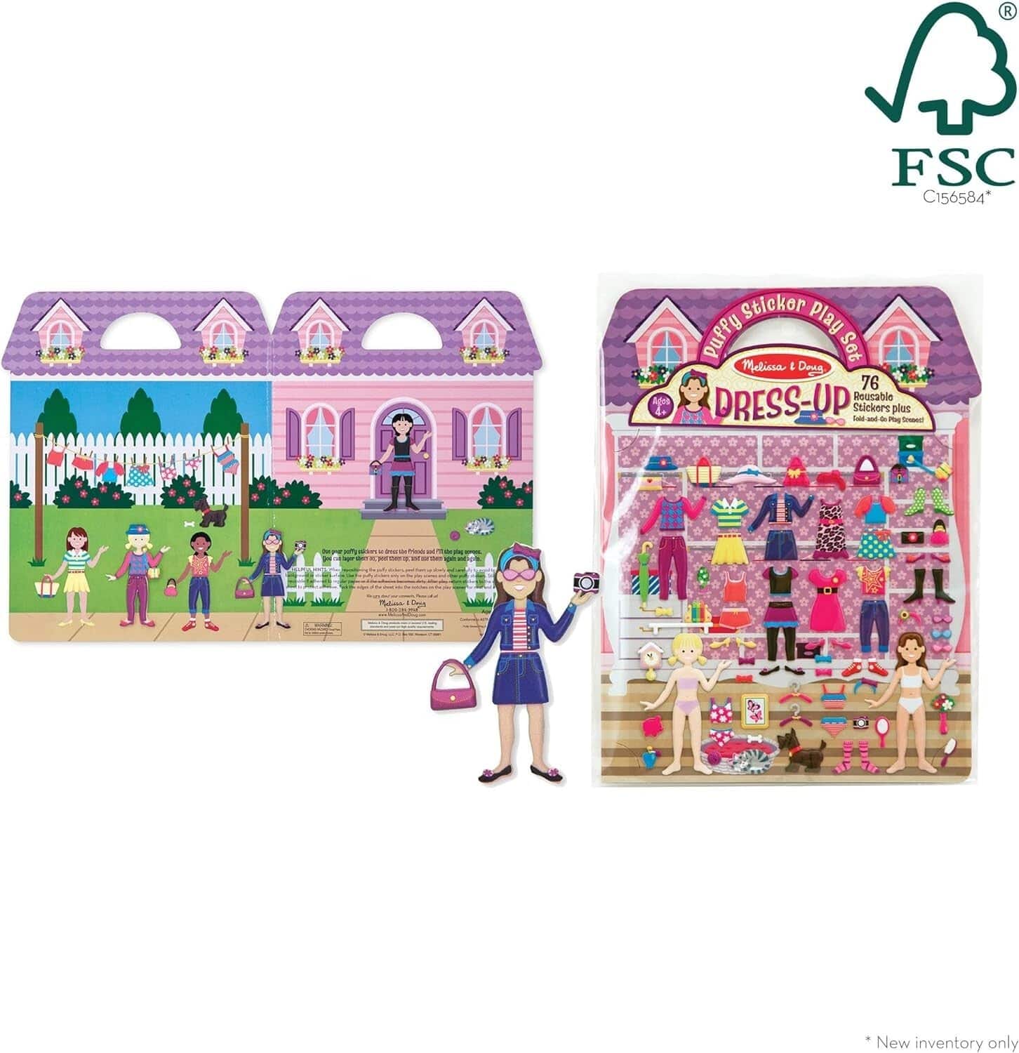 Melissa and Doug Puffy Sticker Play Set Reusable Stickers with To-Go Play Scenes