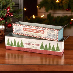 Metal Christmas Bin Set