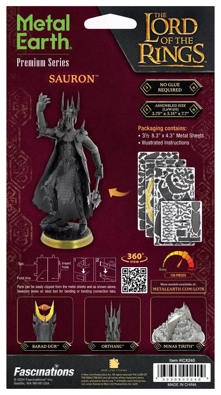 Metal Earth | Lord of the Rings Sauron | 3D Metal Model Kit