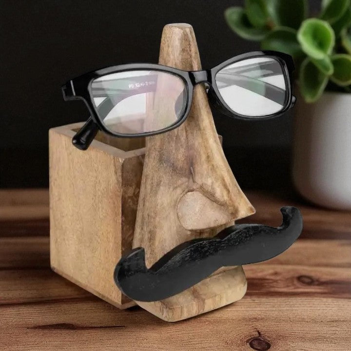 Mustache Eyeglass & Pencil Holder